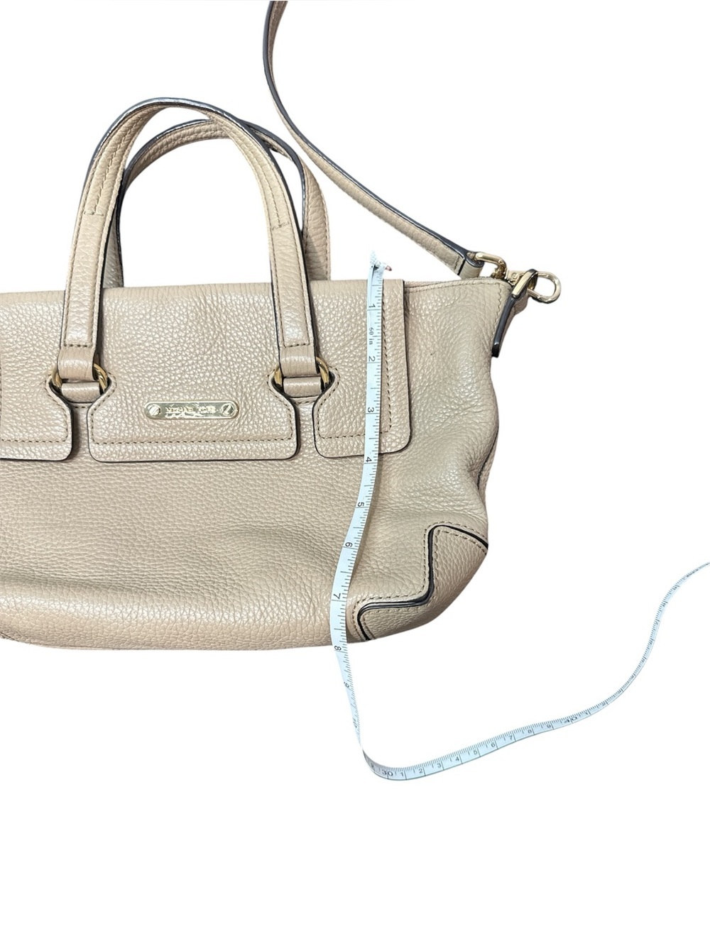 Michael Kors Bag Leather Mackenzie Beige Satchel Crossbody Shoulder Purse MK - Picture 10 of 10